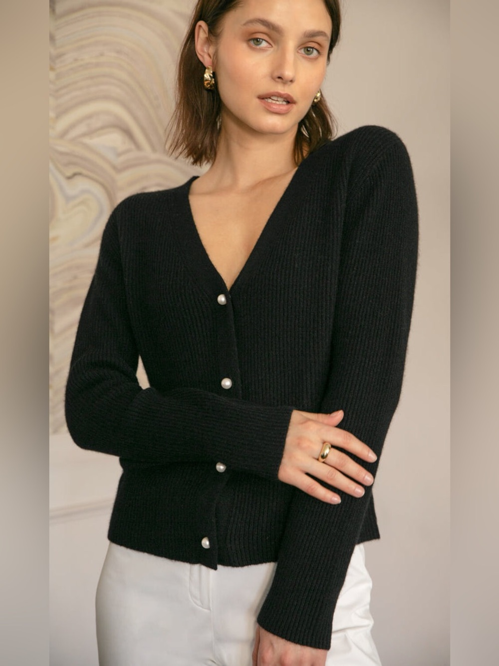 Ravella Valentina Luxe Cashmere Cardigan black NWT